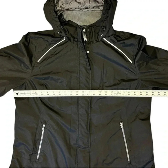 FREE COUNTRY Radiance Black Hooded Jacket Reflective Wind Water Resistant sz XL - Picture 6 of 11